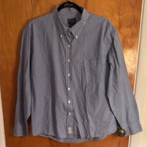 ✨Abercrombie & Fitch L EUC 100% Cotton Blue Checkered Button-Down Shirt